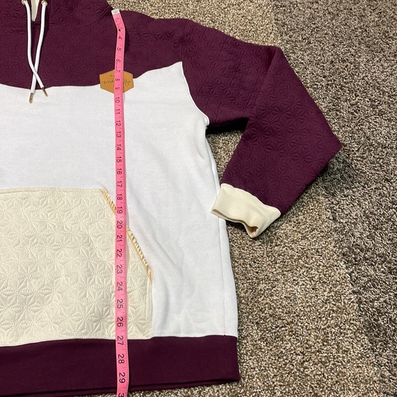 Mediums Collective Quilted Cut & Sew Hoodie - Maroon Wine. Men’s size L. - Picture 5 of 15